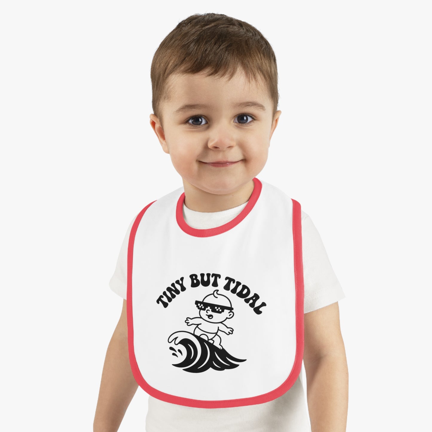 Tiny But Tidal Baby Bib - Soft Cotton, Surf-Inspired Mealtime Essential
