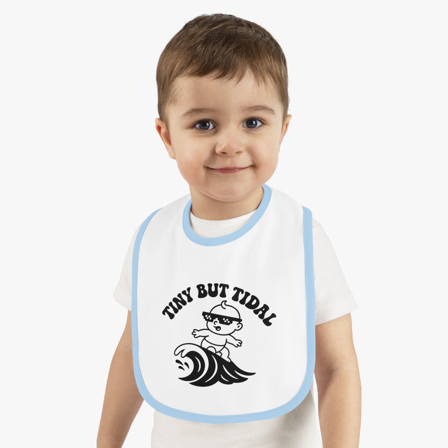 Tiny But Tidal Baby Bib - Soft Cotton, Surf-Inspired Mealtime Essential