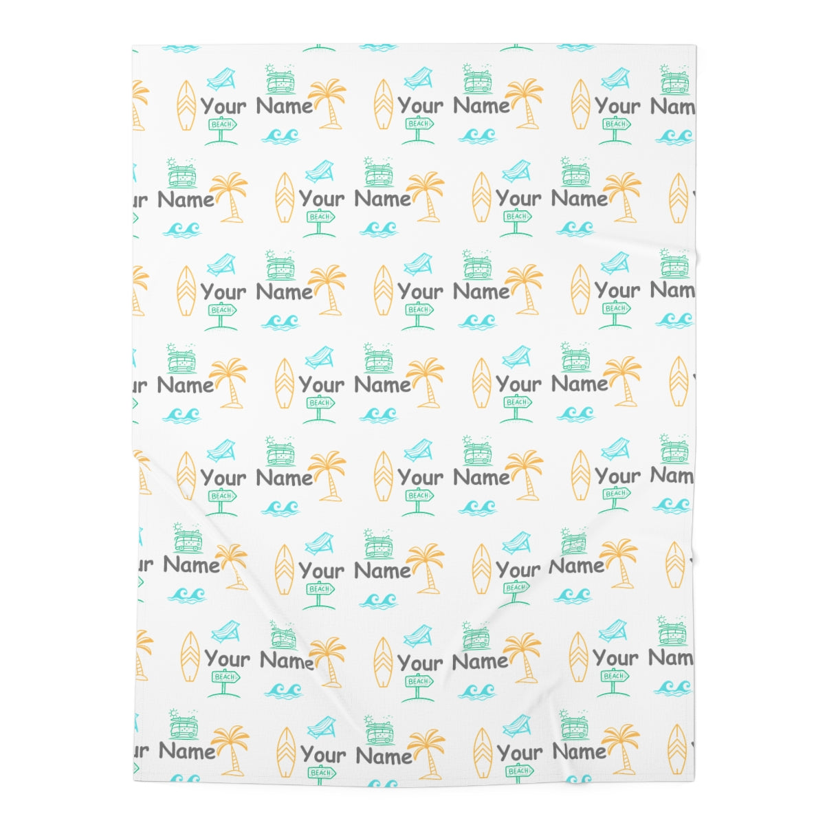 Personalized Surf Swaddle Blanket