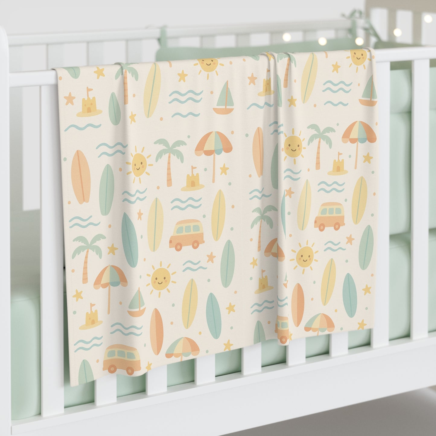 Baby Swaddle Blanket - Pastel Tropical Surf