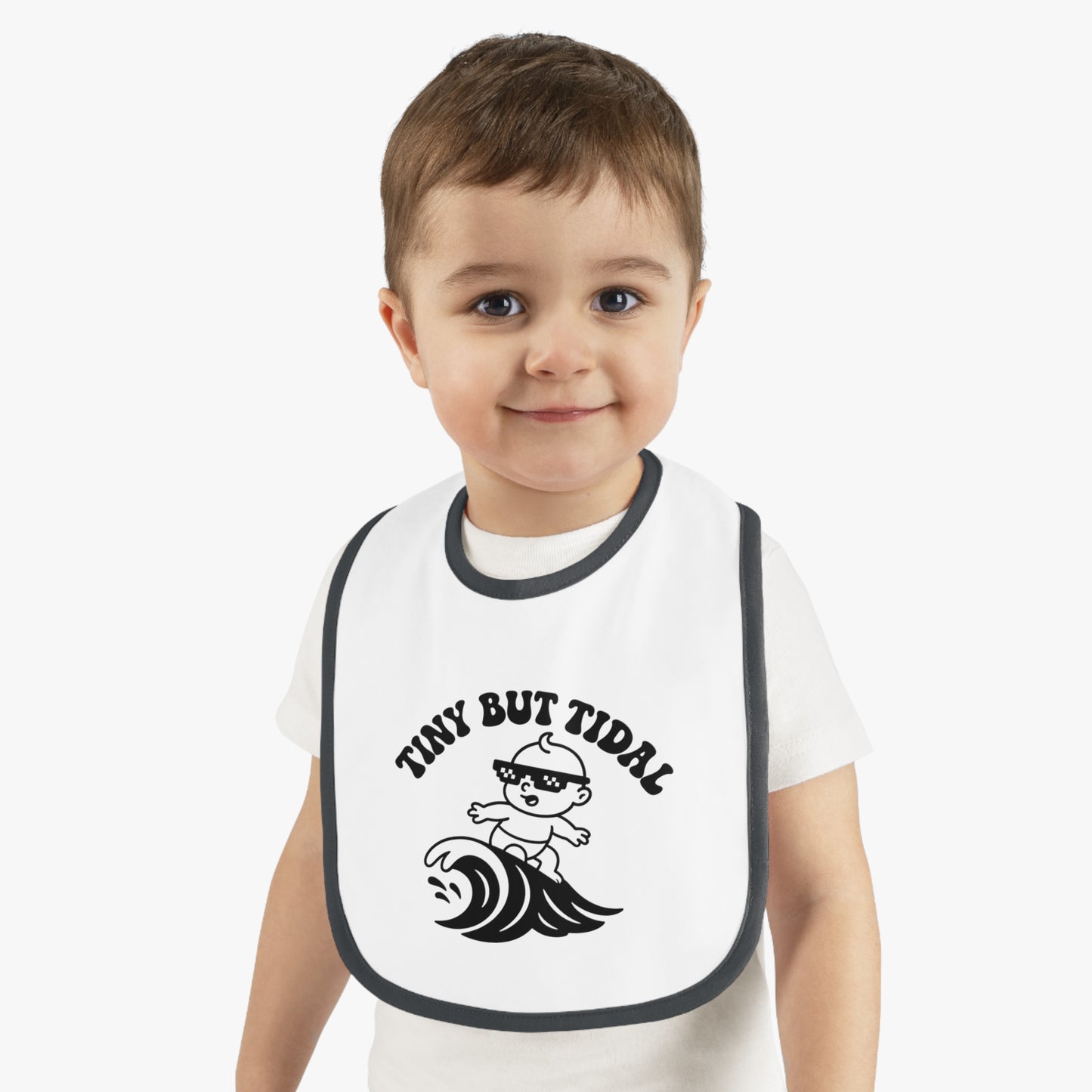 Tiny But Tidal Baby Bib - Soft Cotton, Surf-Inspired Mealtime Essential