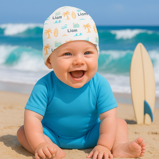 Personalized Baby Beanie – Bebe Surf Edition