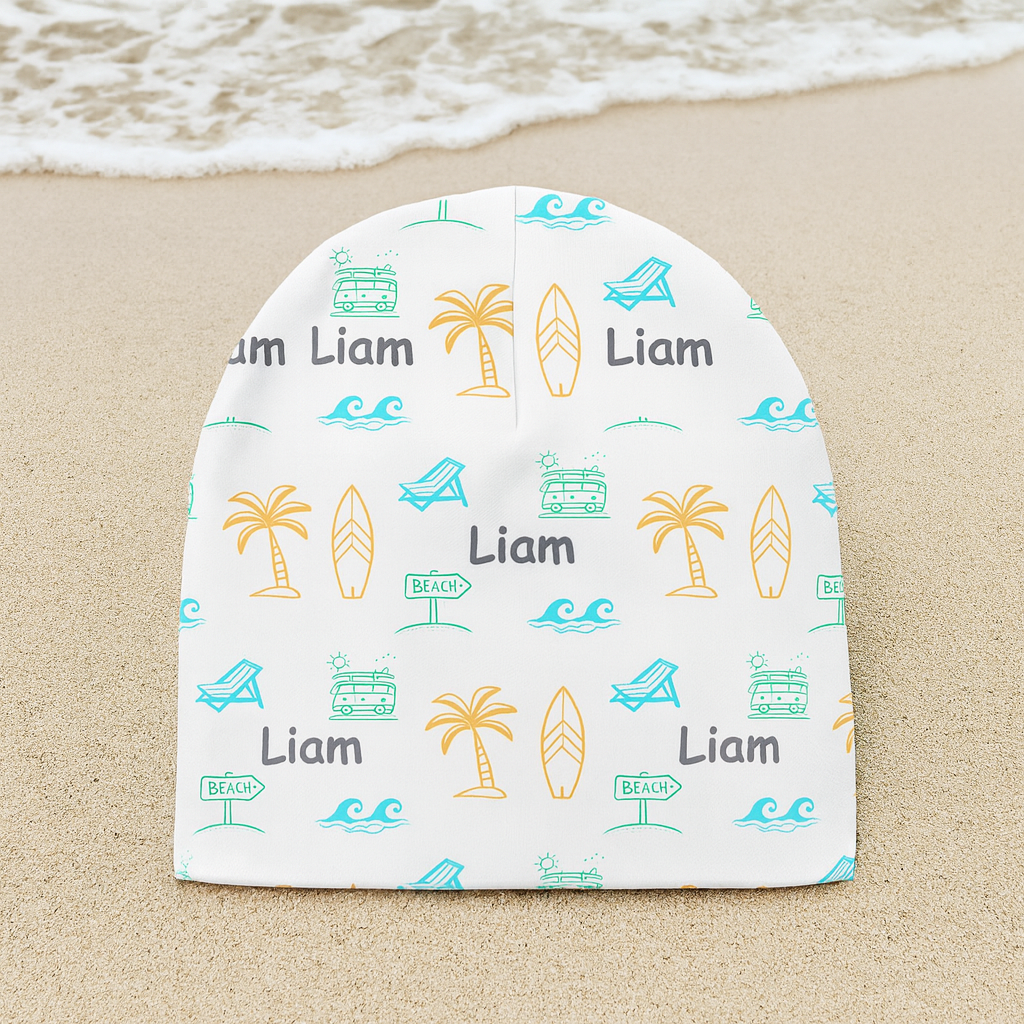 Personalized Baby Beanie – Bebe Surf Edition