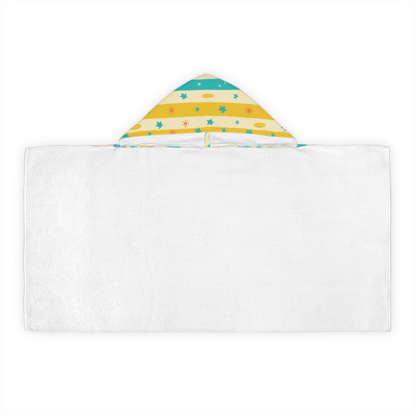 Beach-Themed Kids Hooded Towel – Stripes & Retro Surf