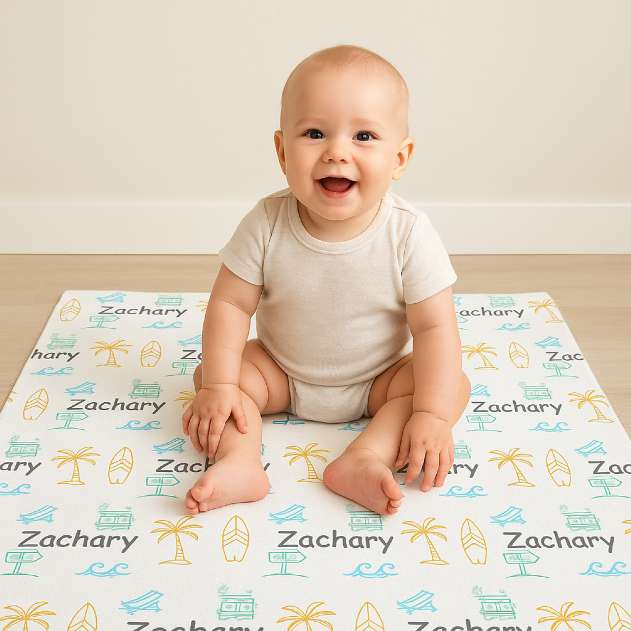Personalized Surf Swaddle Blanket