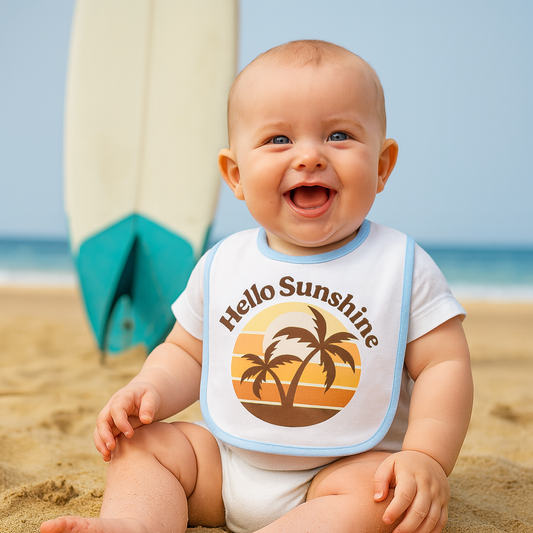Hello Sunshine Baby Bib – Surf Inspired