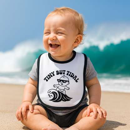 Tiny But Tidal Baby Bib - Soft Cotton, Surf-Inspired Mealtime Essential