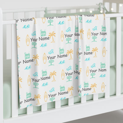 Personalized Surf Swaddle Blanket