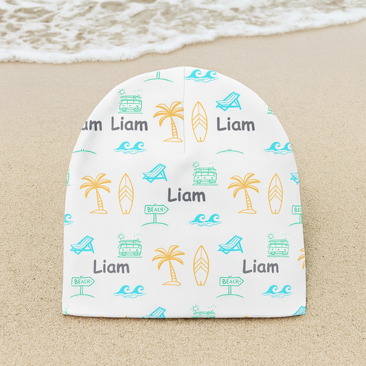 Personalized Baby Beanie – Bebe Surf Edition