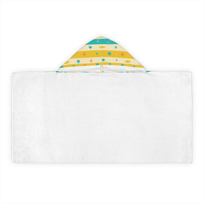 Beach-Themed Kids Hooded Towel – Stripes & Retro Surf