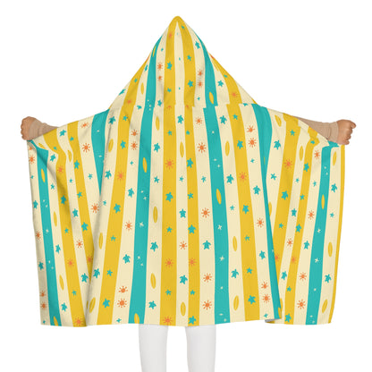 Beach-Themed Kids Hooded Towel – Stripes & Retro Surf