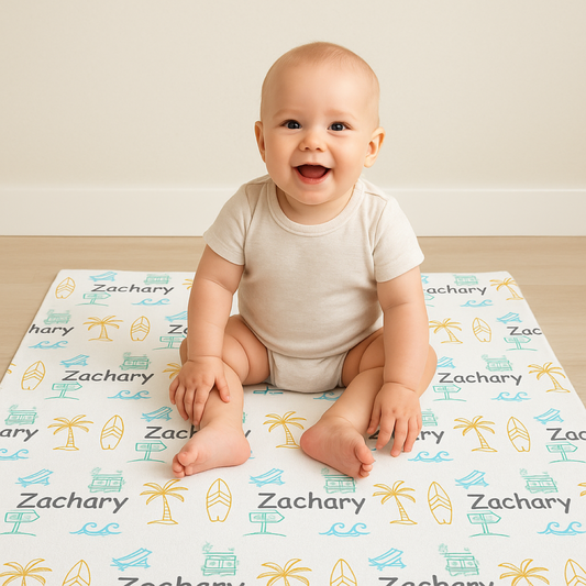 Personalized Surf Swaddle Blanket